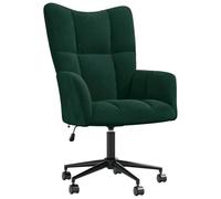 vidaXL Sedia Relax Verde Scuro in Velluto