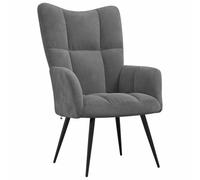vidaXL Sedia Relax Grigio Scuro in Velluto