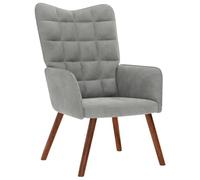 vidaXL Sedia Relax Grigio Chiaro in Velluto, sedia, sedia da salotto, sedia in velluto, sedia a sdraio, posti a sedere, sedia relax in velluto