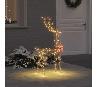 vidaXL Renna 3D con 140 LED Bianco caldo 70 x 41 x 128 cm Rattan
