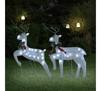 vidaXL Renne di Natale 2 pz Bianco 40 LED