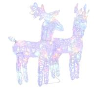 vidaXL Renne di Natale 2 pz Multicolore 80 LED in Acrilico
