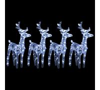 vidaXL Renne di Natale 4 pz Bianco Freddo 160 LED in Acrilico