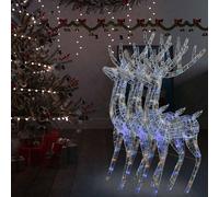 vidaXL Renne di Natale XXL in Acrilico 250 LED 3 pz 180 cm Multicolore