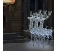 vidaXL Renne di Natale XXL in Acrilico 250 LED 3pz 180cm Bianco Freddo