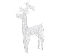 vidaXL Renne e Slitta Decorazione Natale 90 LED Decorazioni per FESTIVITÀ Luminose Addobbi Natalizi con Luci Lampadine 60x16x100 cm in Acrilico