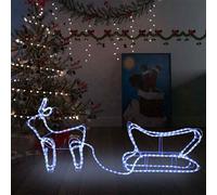 vidaXL Renne e Slitta Decorazione Natalizia per Esterni 252 LED