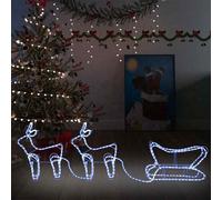 vidaXL Renne e Slitta Decorazione Natalizia per Esterni 576 LED