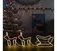 vidaXL Renne e Slitta Decorazione Natalizia per Esterni 576 LED