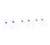 vidaXL Renne LED 6 pcs Bianco 45 x 19 x 65 cm Tessuto, Decorazioni per soggiorno ArtDeco, luci natalizie resistenti, statuine, elementi per interni ed esterni, centrotavola stagionali