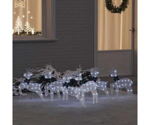 vidaXL Renne LED 6 pcs Bianco Tessuto