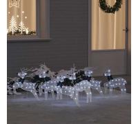 vidaXL Renne LED 6 pz Bianco 45 x 19 x 65 cm Tessuto