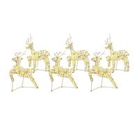vidaXL Renne LED con 180 LED 6 pcs Oro PET