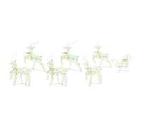 vidaXL Renne LED con 40 LED 7 pcs Multicolore PET, Decorazioni di Natale, luci festive, ornamenti resistenti, pezzi a tema, stili ArtDeco, accenti di renna