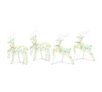 vidaXL Renne LED con 80 LED 4 pcs Multicolore PET