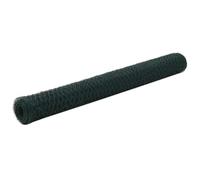 vidaXL Rete Acciaio Rivestimento PVC 25x1,2m Trama Esagonale Verde Recinzione