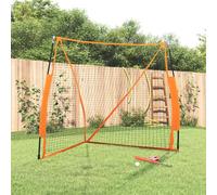vidaXL Rete Baseball Arancione e Nera 183x182x183cm Acciaio Poliestere