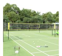 vidaXL Rete da Badminton Gialla e Nera 600x155 cm Tessuto PE
