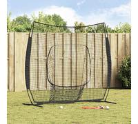 vidaXL Rete da pratica per baseball Nero 250 x 106 x 209 cm Poliestere