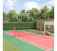 vidaXL Rete da tennis Nero e Rosso 301 x 90,5 x 87 cm Poliestere