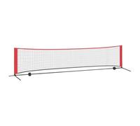 vidaXL Rete da Tennis Nero e Rosso 396 x 92 x 87 cm Poliestere, Rete da Tennis Moderna per Giardino e terrazza, Rettangolare, Portatile, Pieghevole, Leggera e Resistente ai Raggi UV