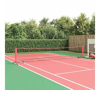 vidaXL Rete da tennis Nero e Rosso 494,5 x 90 x 87 cm Poliestere