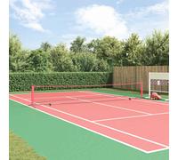 vidaXL Rete da tennis Nero e Rosso 595 x 90,5 x 87 cm Poliestere