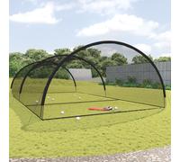 vidaXL Rete Gabbia da Battuta Baseball Nera 900x400x250 cm Poliestere