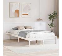 vidaXL Rete Letto con comodini Bianco 140 x 190 cm Bianco