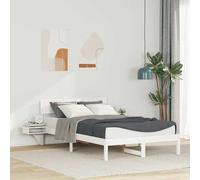 vidaXL Rete letto con comodini Bianco Legno di pino massello