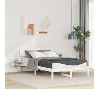 vidaXL Rete letto con comodini con testiera Bianco 135 x 190 cm