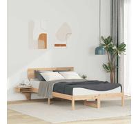 vidaXL Rete letto con comodini Marrone Legno di pino massello