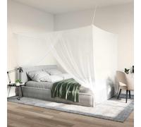 vidaXL Rete per zanzare per letto 3 pz 156 mesh Bianco Poliestere