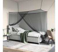 vidaXL Rete per zanzare per letto 3 pz 156 mesh Nero Poliestere