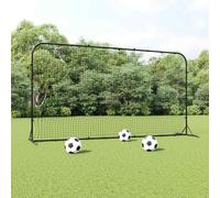 vidaXL Rete Rimbalzante da Calcio Nera 366x90x183 cm HDPE