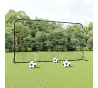 vidaXL Rete Rimbalzante da Calcio Nera 366x90x183 cm HDPE