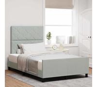 vidaXL Struttura Letto Grigio Chiaro 120x190 cm Velluto
