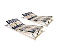 vidaXL Reti a Doghe 2 pz 7 Zone con 42 Doghe in Legno 70x200 cm