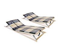 vidaXL Reti a Doghe 2 pz 7 Zone con 42 Doghe in Legno 90x200 cm