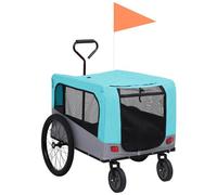 VIDAXL - Rimorchio Bici Per Animali Carrello Jogging Blu E Grigio