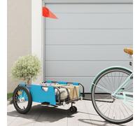vidaXL Rimorchio da Bici Blu Oxford e Ferro