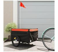 VIDAXL - Rimorchio Da Bici Da Carico Nero E Arancione 45 Kg In Ferro