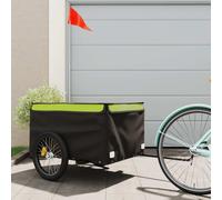 vidaXL Rimorchio da Bici da Carico Nero e Verde 45 kg in Ferro