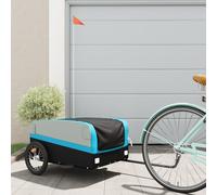 vidaXL Rimorchio da Bici Nero e Blu 45 kg in Ferro