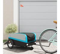 vidaXL Rimorchio da Bici Nero e Blu 45 kg in Ferro