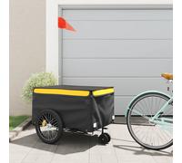 vidaXL Rimorchio da Bici Nero e Giallo 45 kg in Ferro