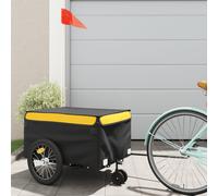 vidaXL Rimorchio da Bici Nero e Giallo 45 kg in Ferro
