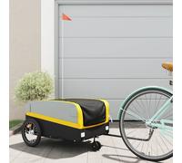 vidaXL Rimorchio da Bici Nero e Giallo 45 kg in Ferro