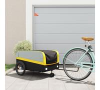 vidaXL Rimorchio da Bici Nero e Giallo 45 kg in Ferro