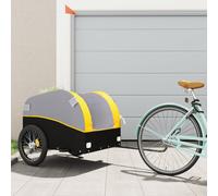 vidaXL Rimorchio da Bici Nero e Giallo 45 kg in Ferro